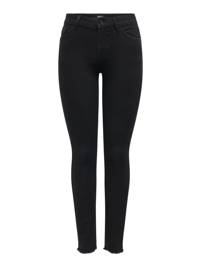 ONLY Onlhush Mid Skinny Jeans Donna S 32 denim nero