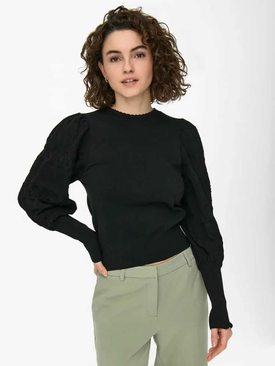 Only Onlmelita Pullover Donna Girocollo Maglia Lunga Nero