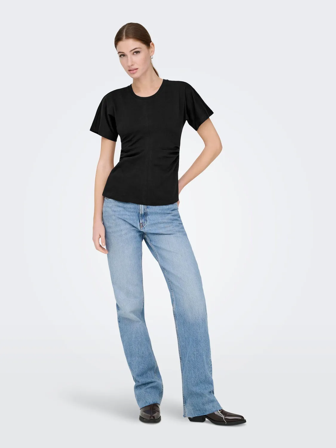 ONLY Onlmarie Life top jersey arricciato manica corta