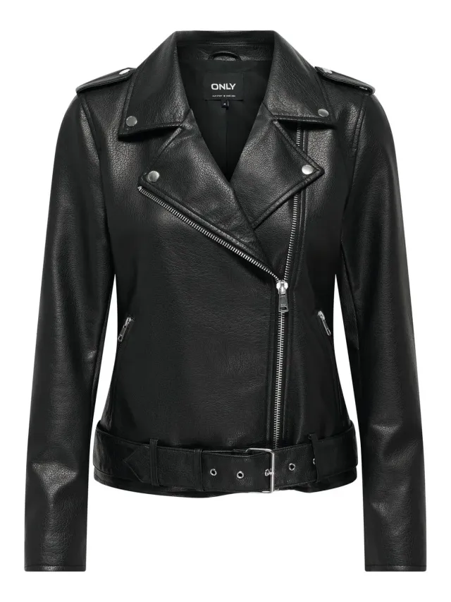 ONLY Onlmille Giacca Donna L finta pelle biker
