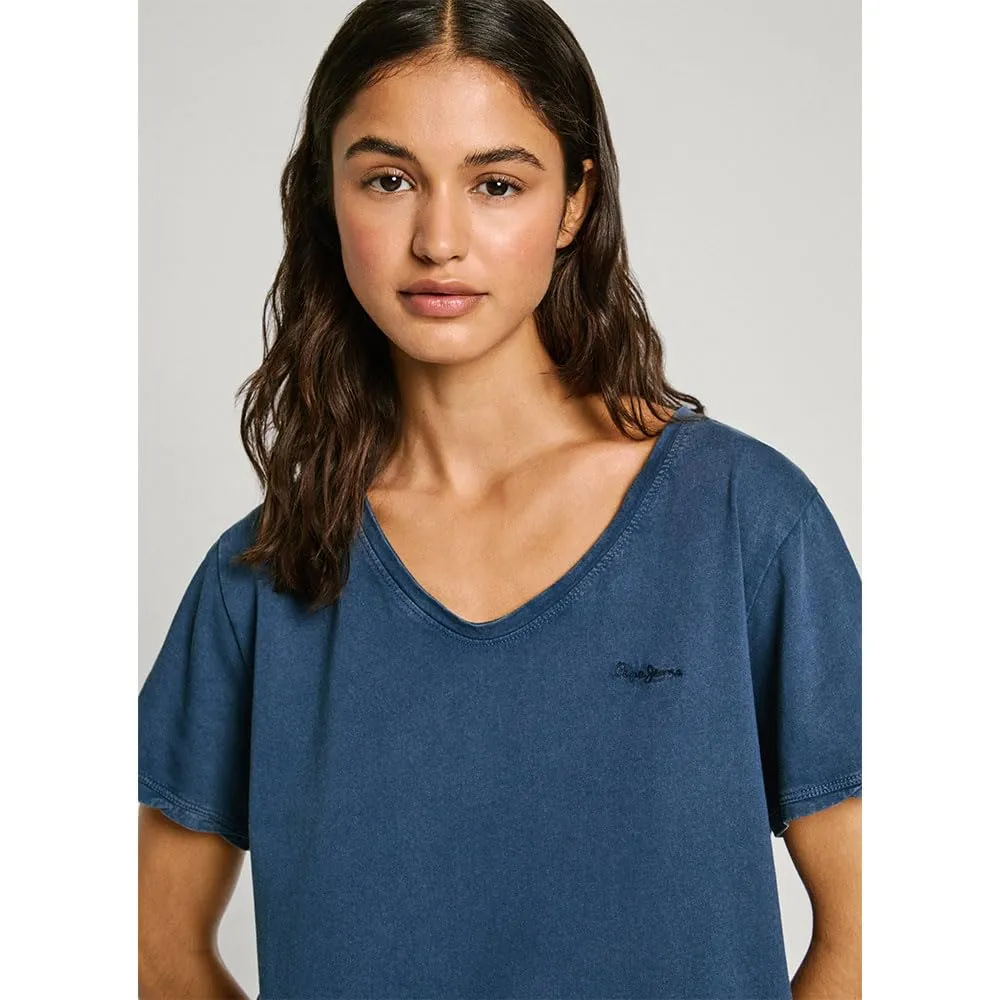 Pepe Jeans Fabiana T-shirt Donna Bianco Logo Ricamato