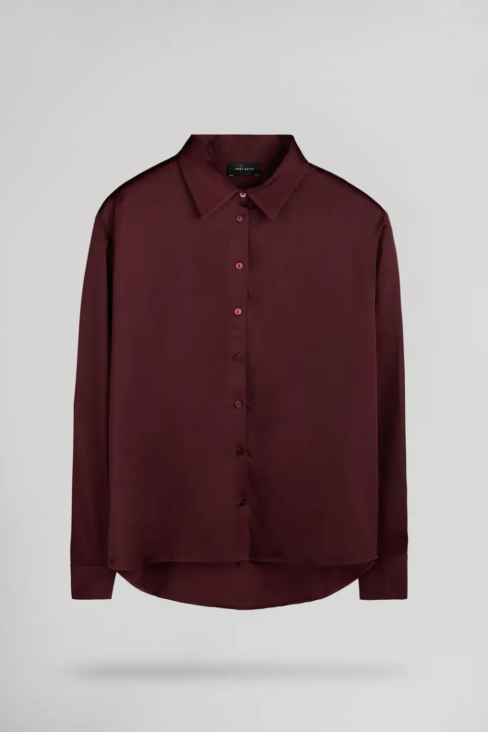 Teddy Smith C-Leo camicia satin bordeaux donna