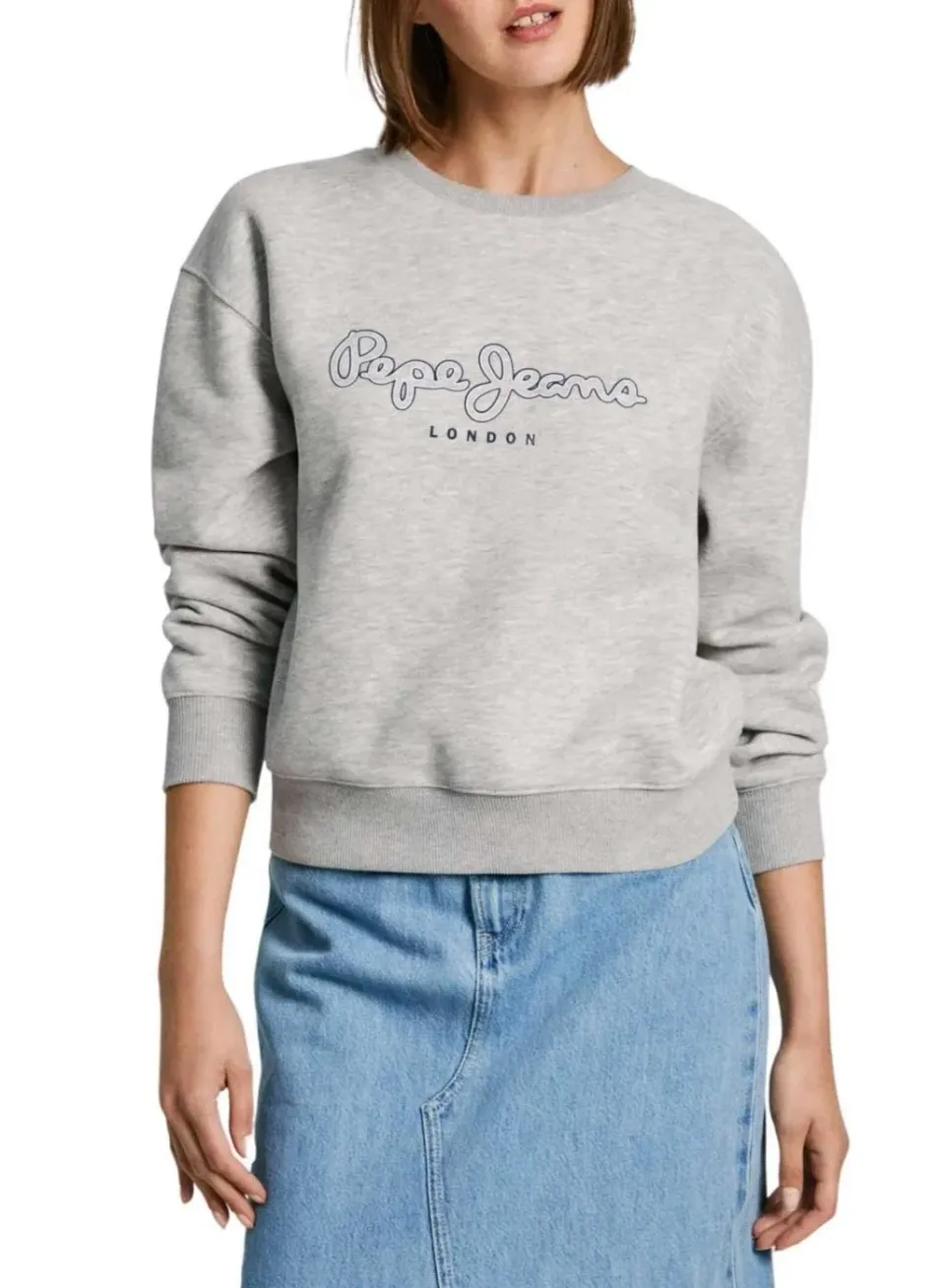 Pepe Jeans Frida Felpa Donna Nera Girocollo Cotone