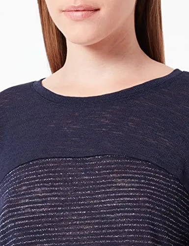 ONLY Felpa Donna Glitter Righe Manica Lunga Cotone