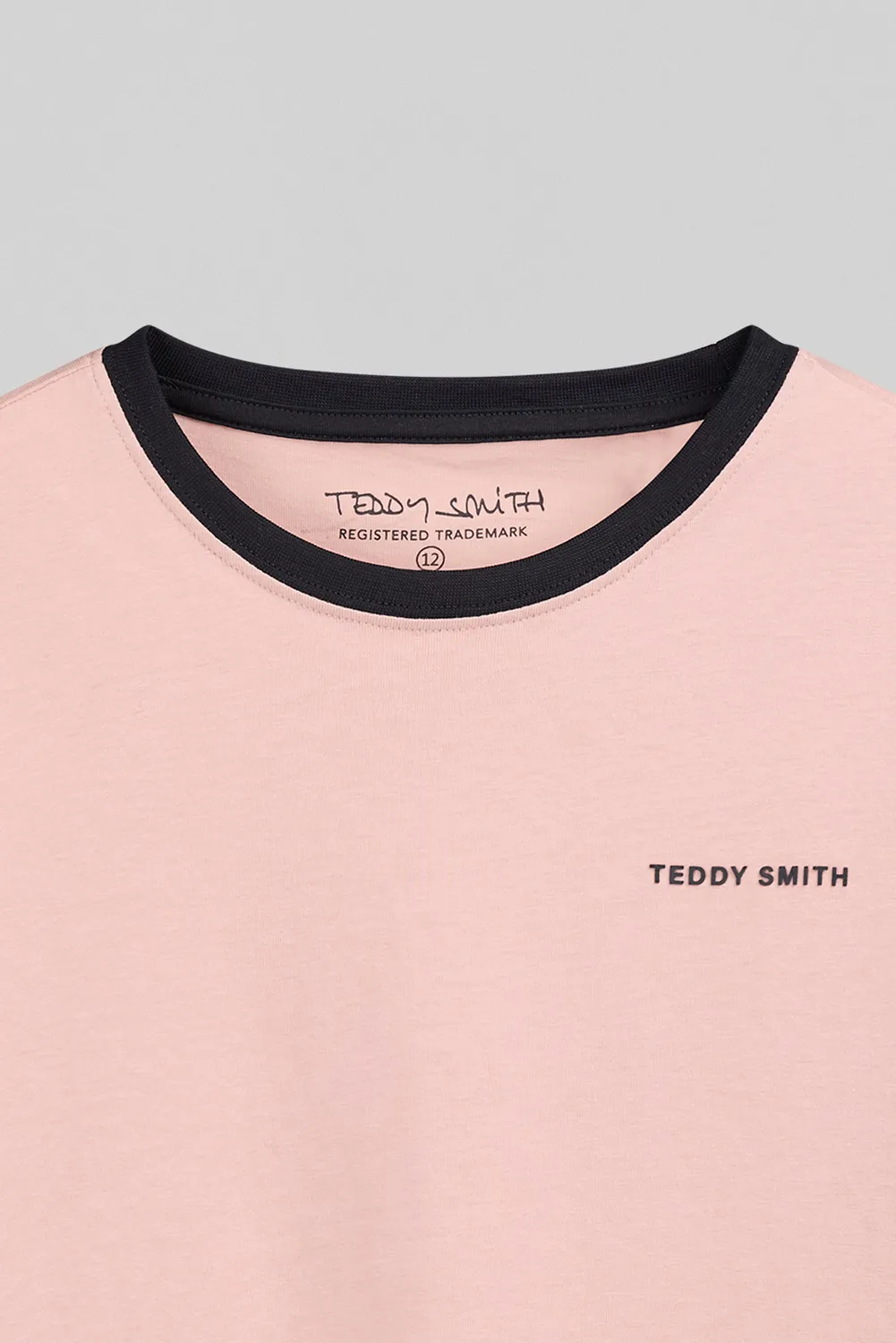 Teddy Smith The Tee 2 T-Shirt Ragazzo Rosa Pastel 100% Cotone
