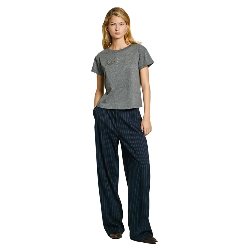 Pepe Jeans Gaia T-shirt donna M grigio regular fit strass