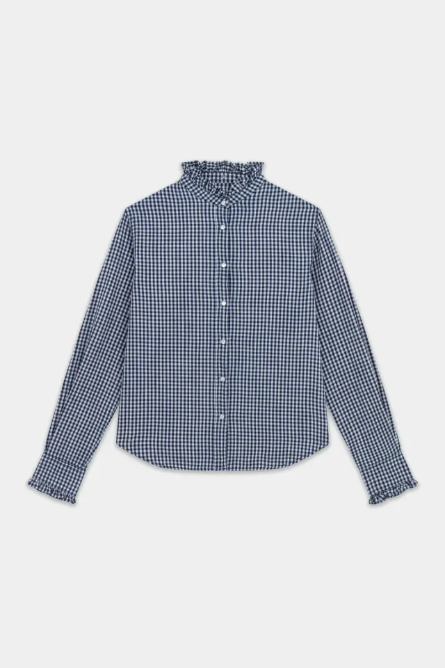 acquaverde Gaby camicia vichy navy/white