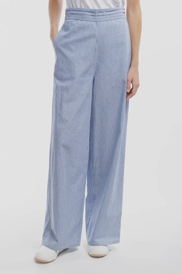 Teddy Smith P-Rebelle pantaloni larghi blu righe cotone