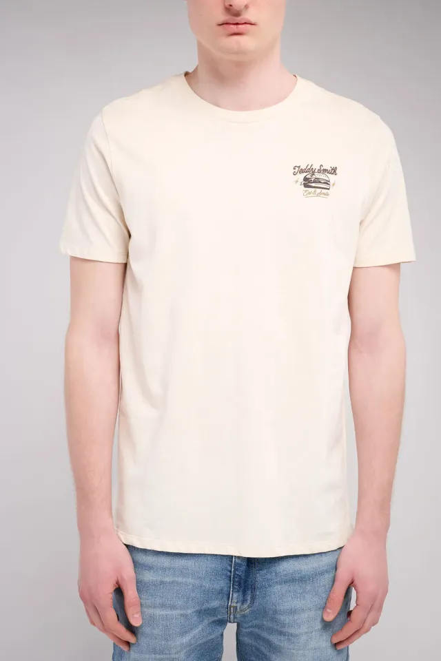 Teddy Smith T-Dinner MC Cream t-shirt crema uomo