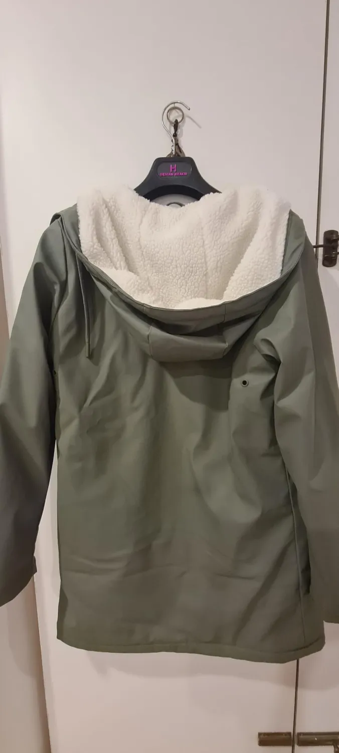 ONLY Raincoat Giacca Antipioggia con Teddy fodera
