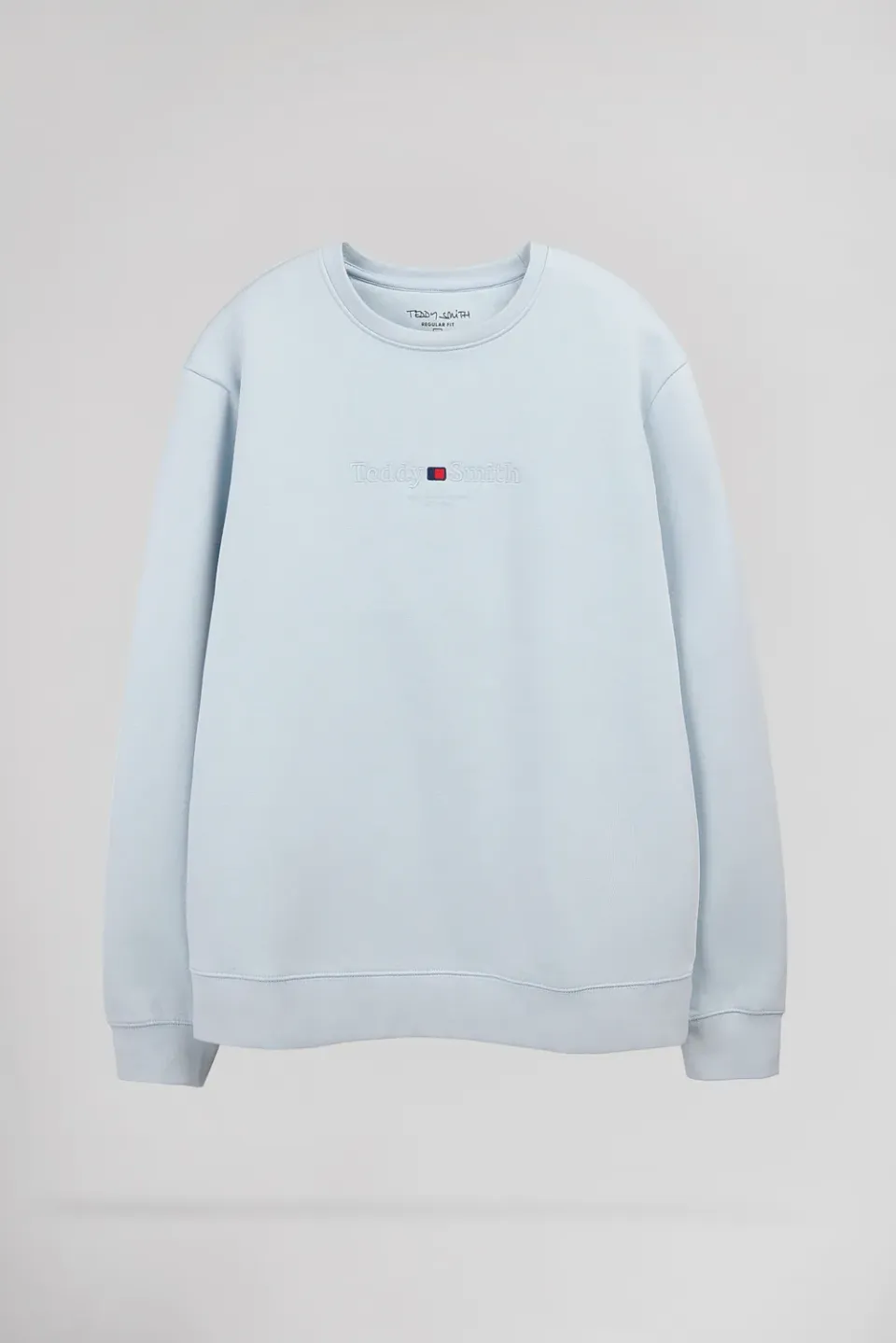 Teddy Smith S-Jim RC Sweat Blu Pastel Cotone Uomo
