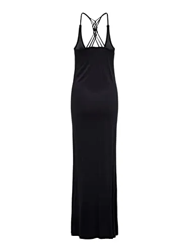 Only Onlcarry maxi dress abito donna S nero smanicato jersey