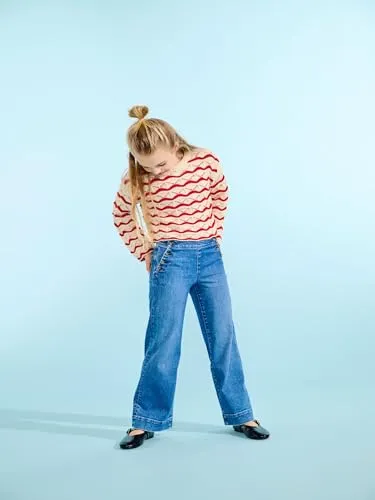 Only Kids Kogmadison Wide Jeans Bambina 164 Vita Alta