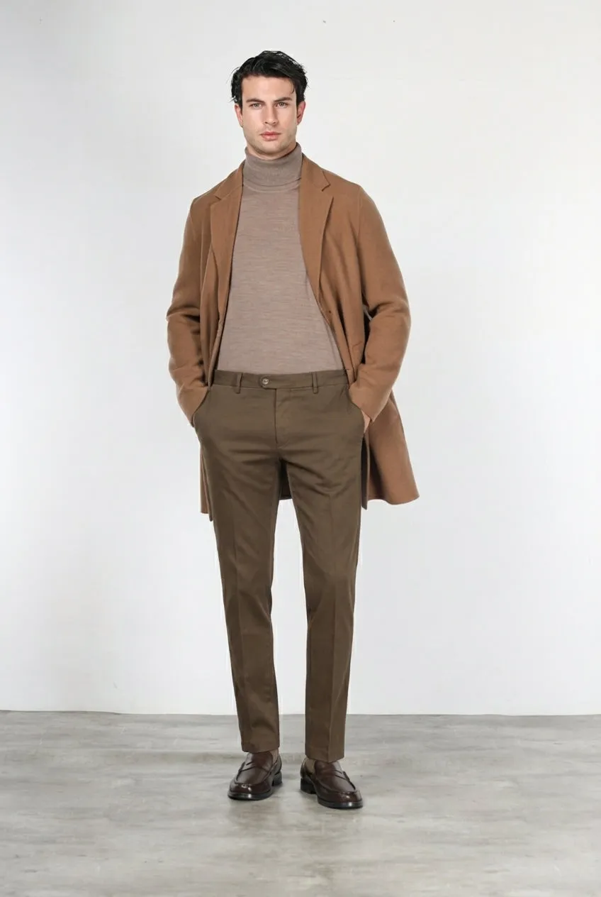 Mason's New York chino uomo marrone regular stretch