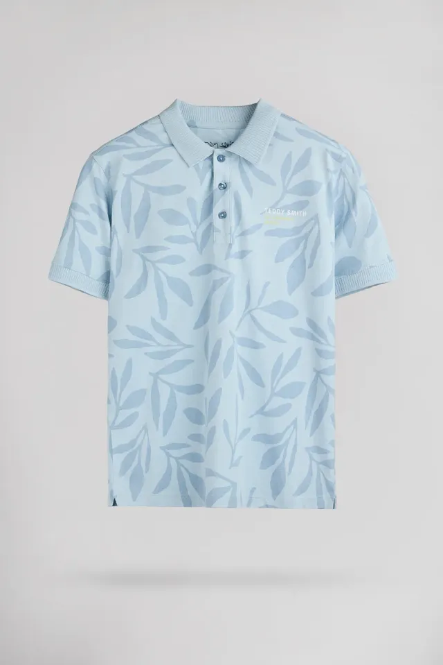Teddy Smith P-Ares MC Polo Bimbo Blu Floreale