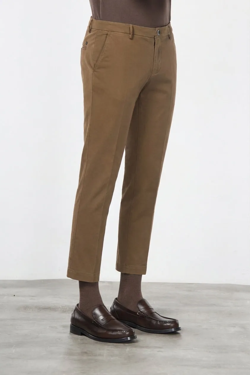 Mason's Milano pantalone chino tortora gabardina stretch