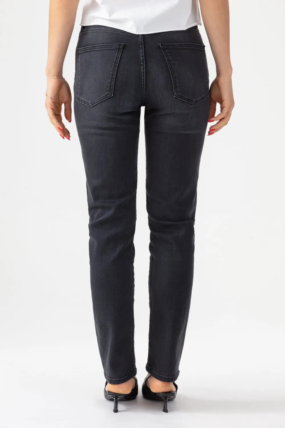 Acquaverde Crystal Jeans Slim Black Vintage