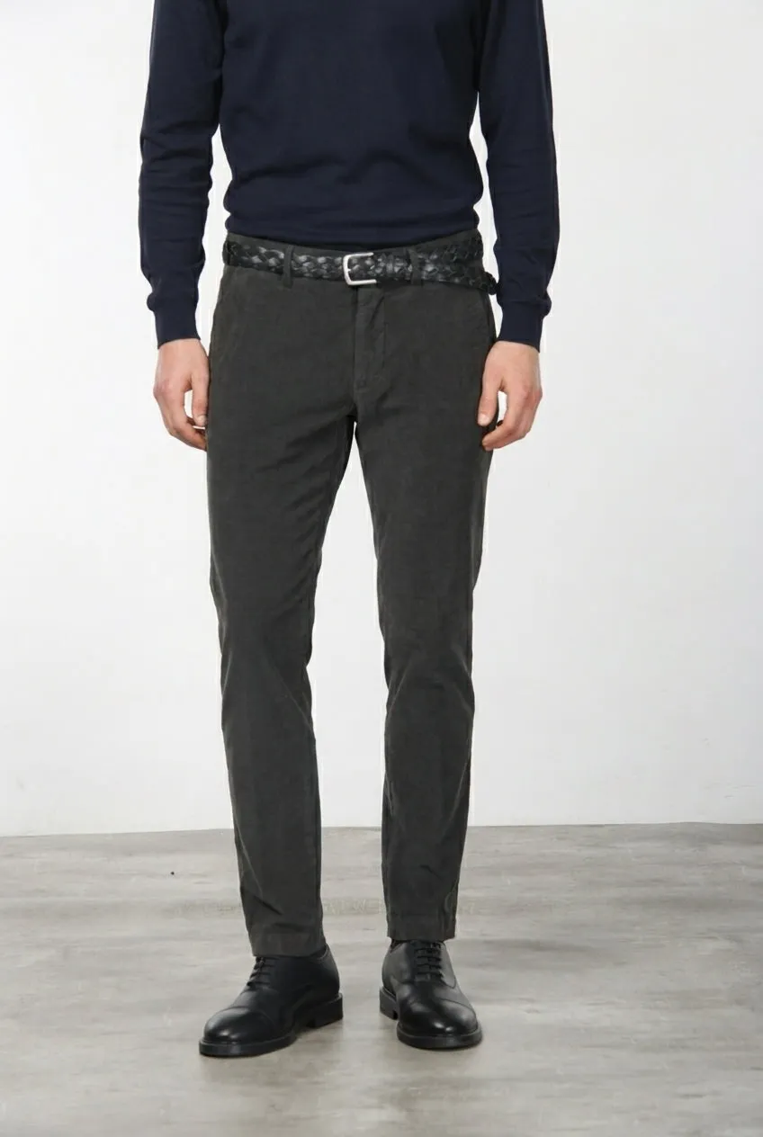Mason's Torino chino uomo marrone velluto 1000 righe slim