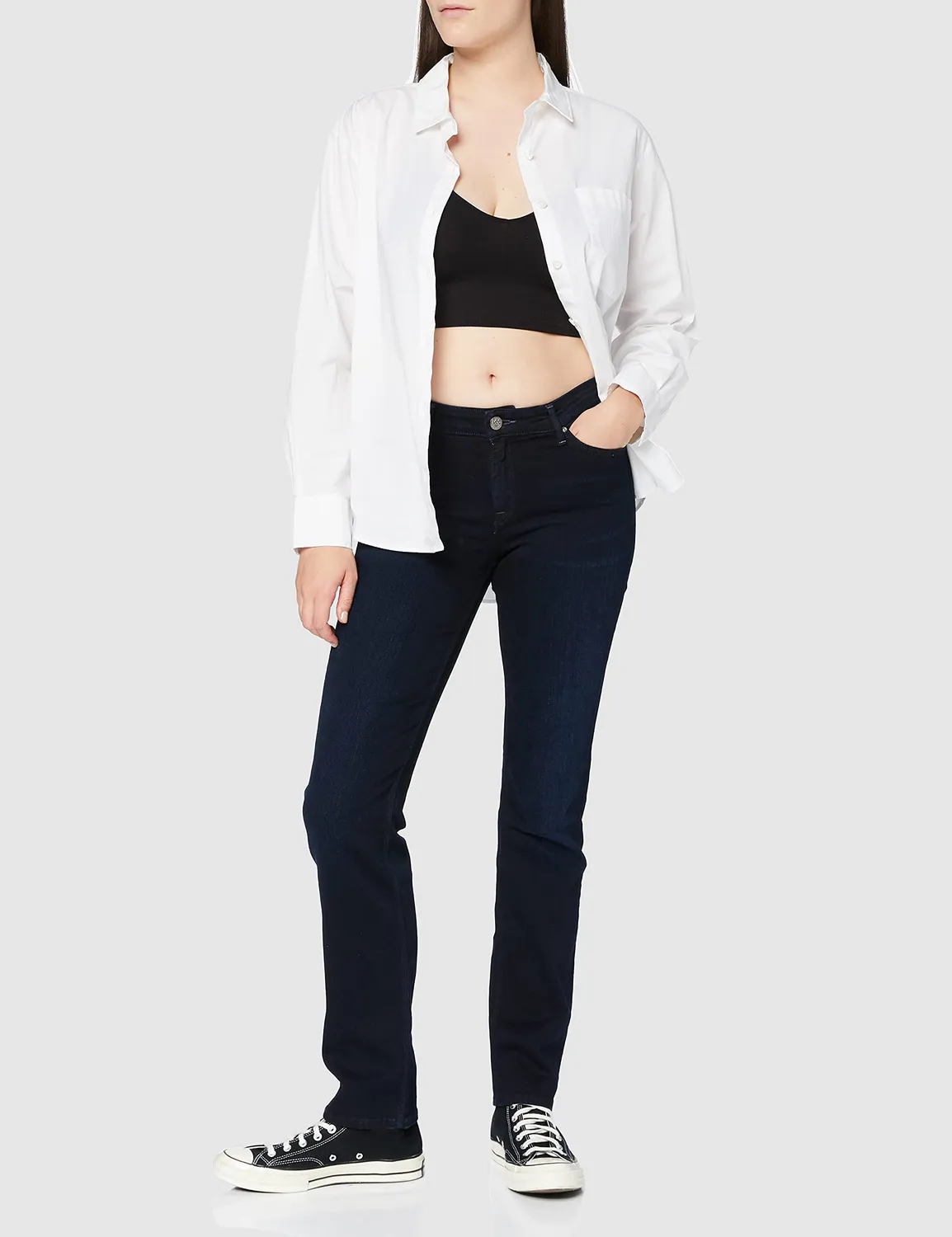 Only Onlvicky Rib top seamless scollo a V opaco