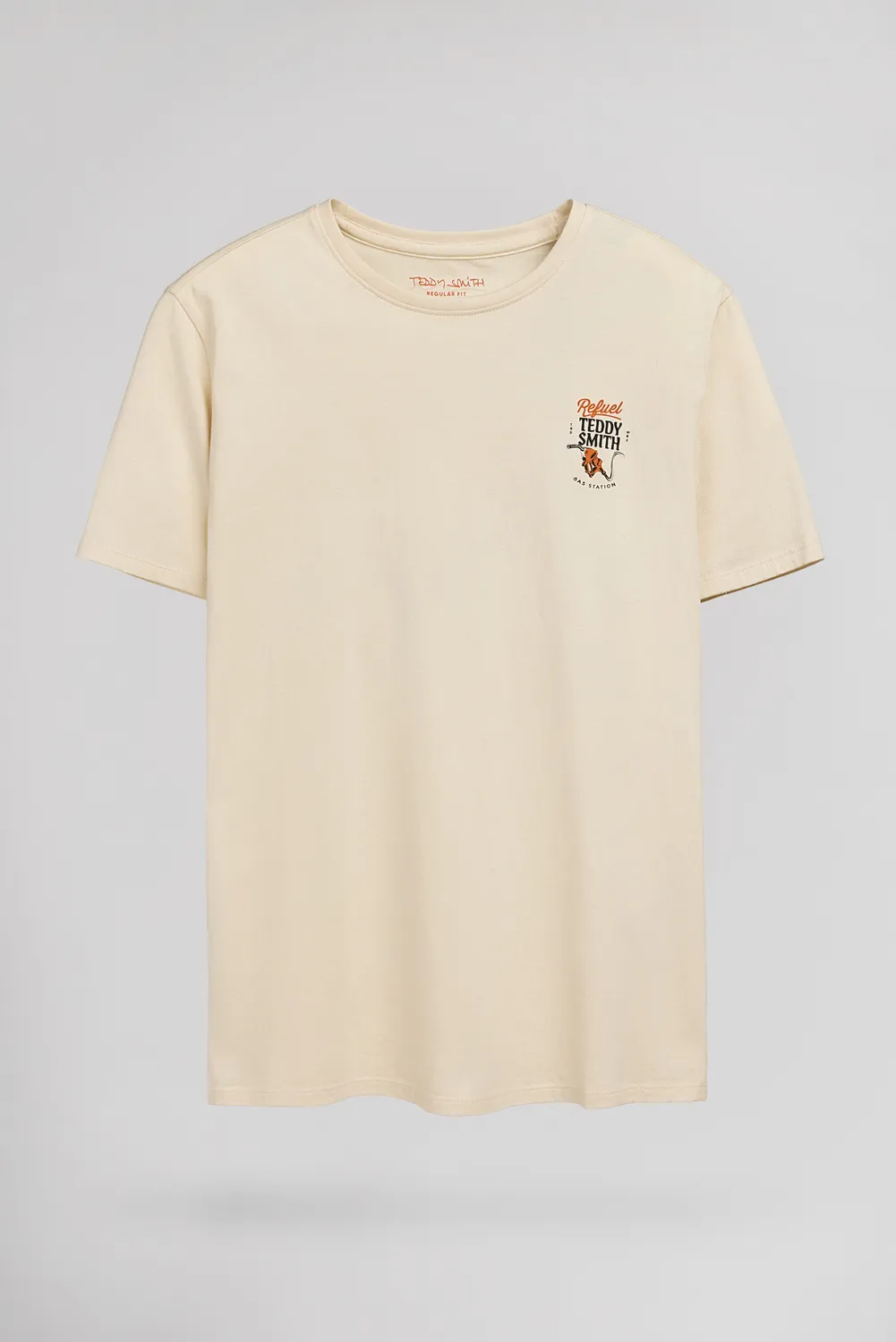 Teddy Smith T-Carser maglietta uomo crema jersey cotone