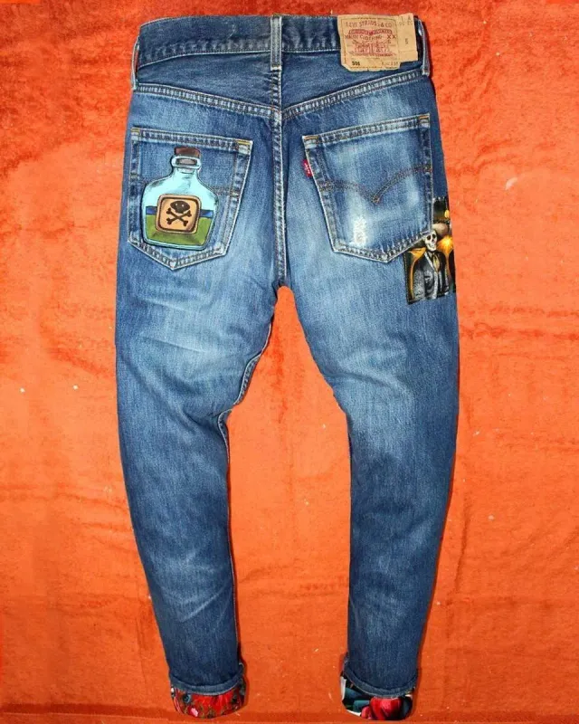 Levi’s Vintage Poison jeans dipinti a mano old school