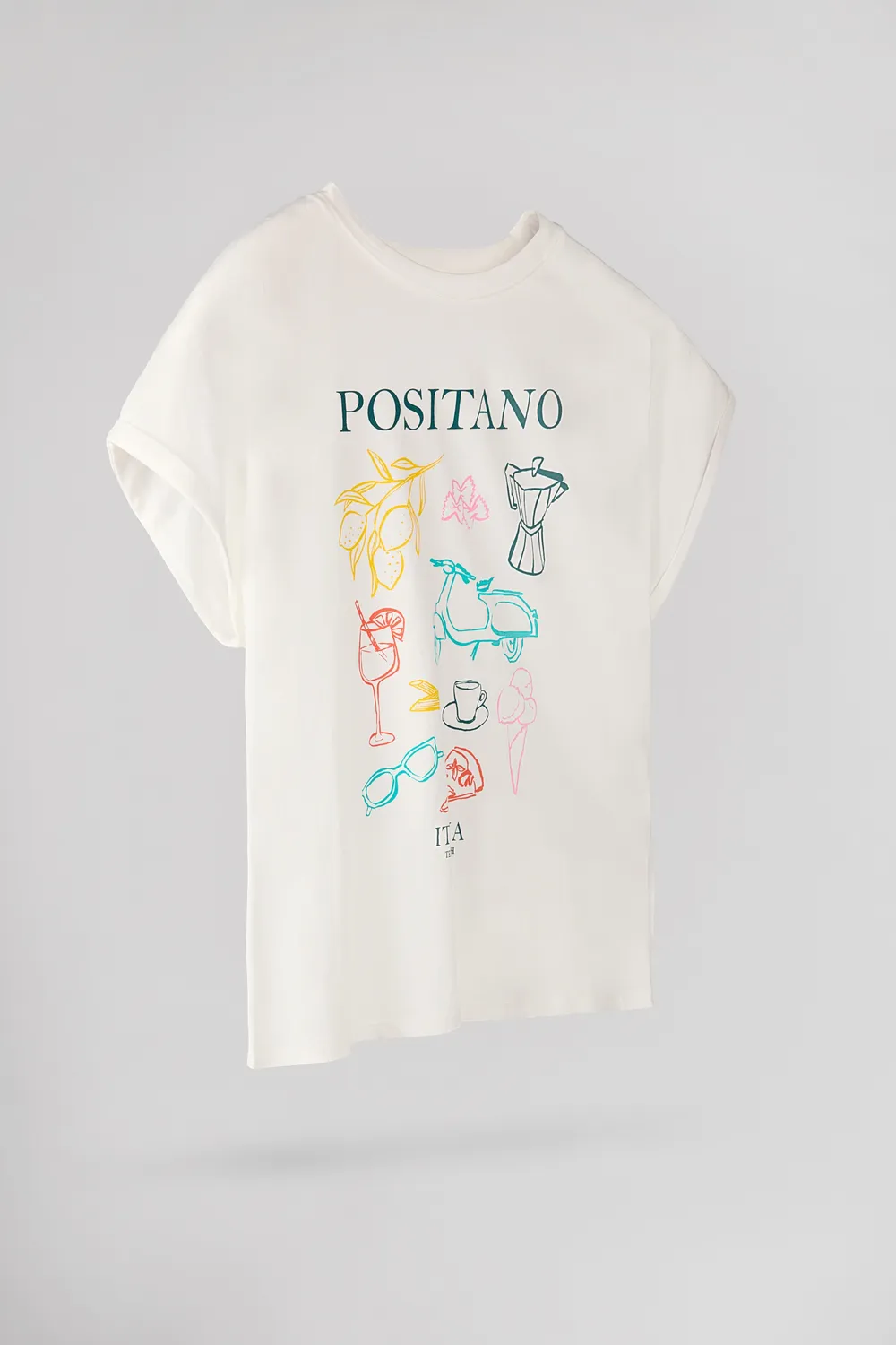 Teddy Smith T-Italia MC T-shirt oversize donna Middle White Italia