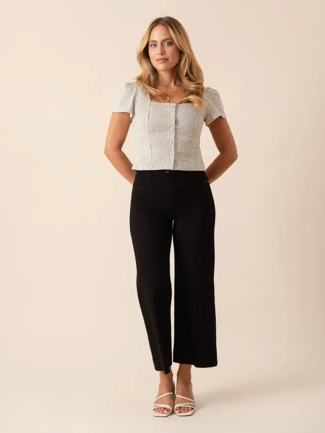 Oraije Windy jeans wide nero petite