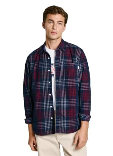 Pepe Jeans Marcus Camicia Uomo Velluto Quadri M Manica Lunga