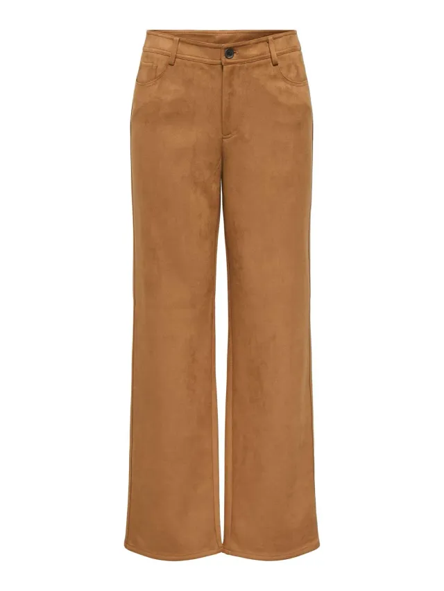 ONLY Onlina pantaloni faux suede Nuthatch M x 32