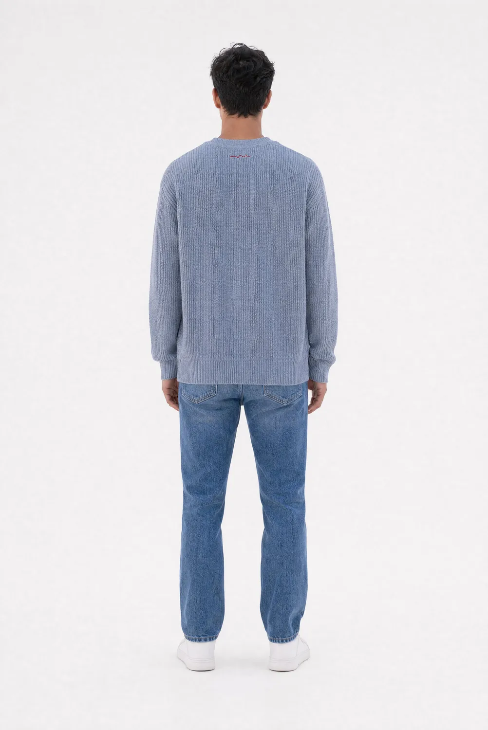 Teddy Smith P-Clay Maglione Blu Chiné Girocollo