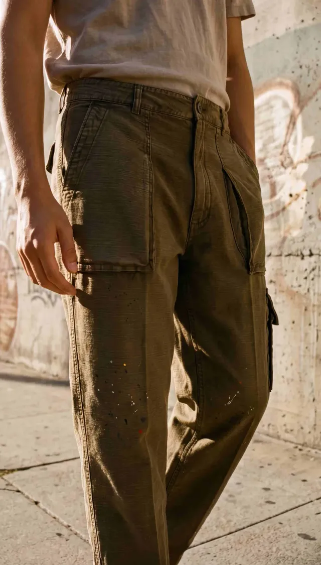 Mason's Cuba Work M74 pantalone cargo verde relaxed