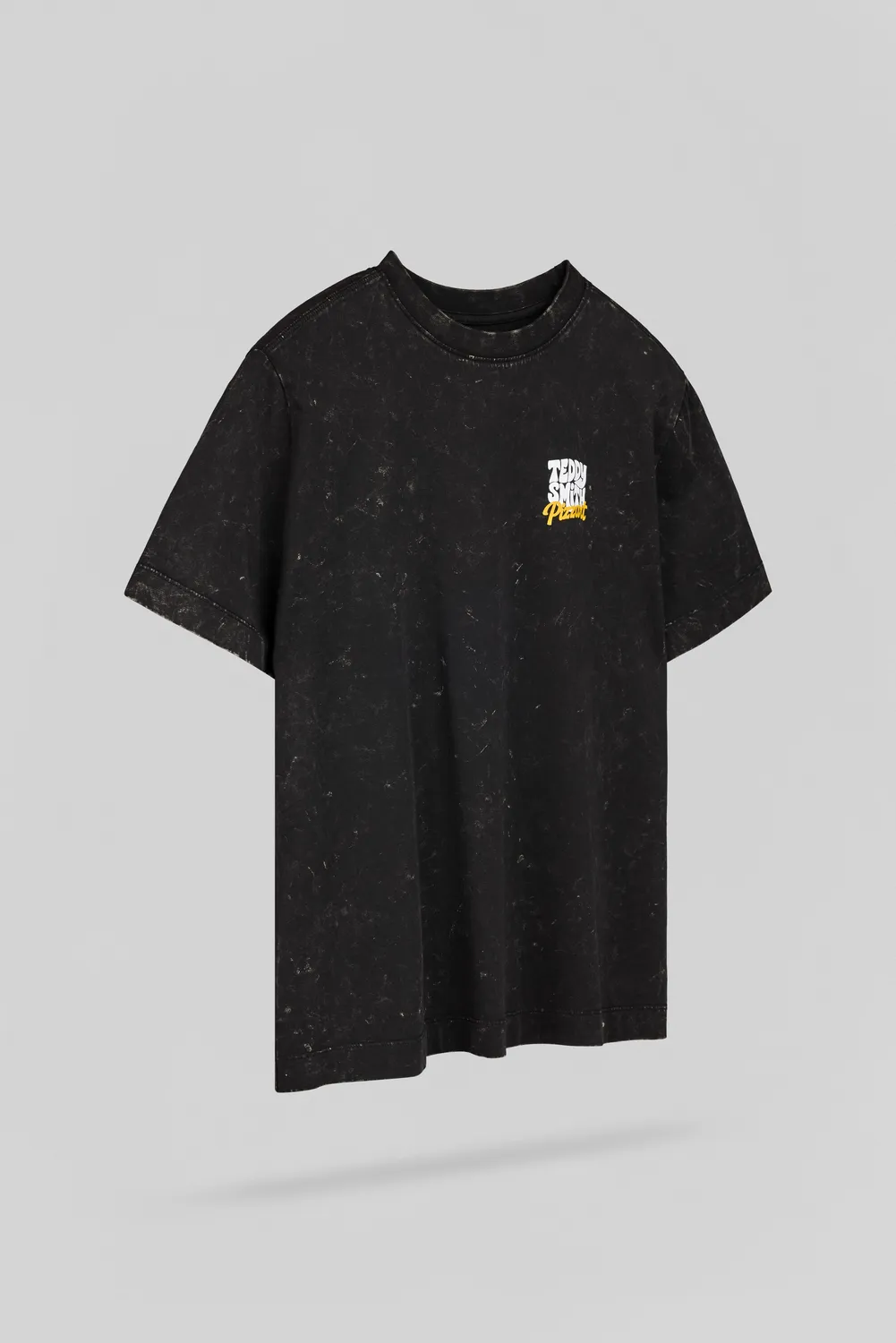 Teddy Smith T-Pizza MC JR t-shirt bambina nero vintage