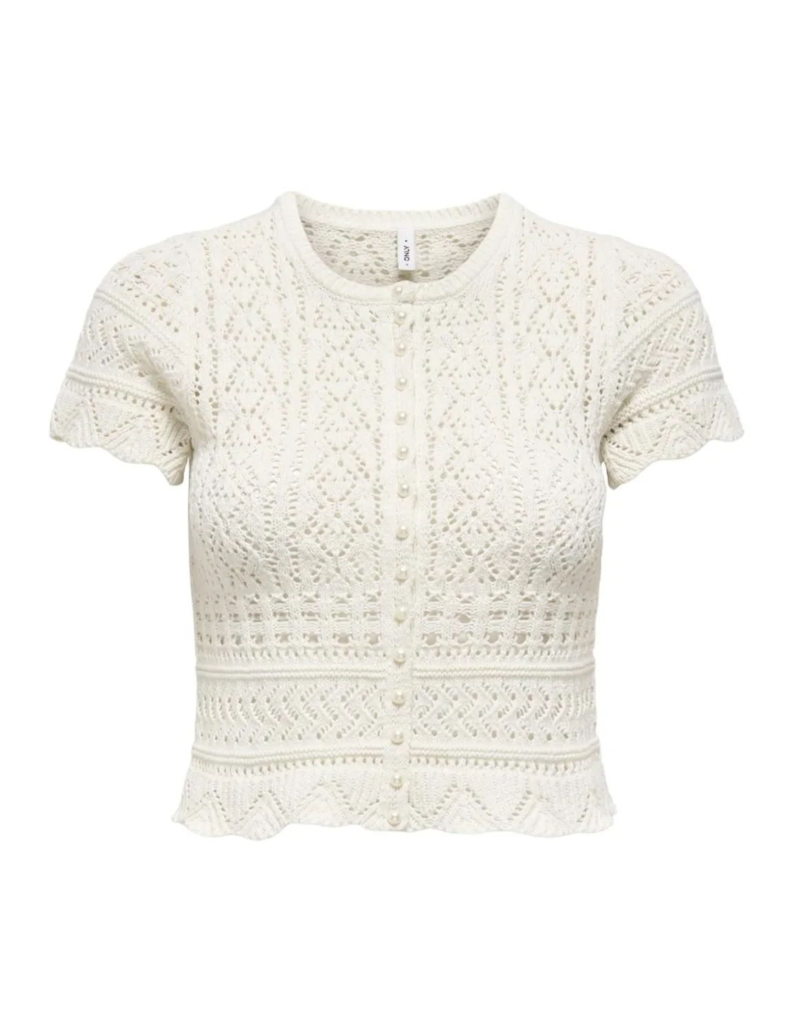 ONLY ONLElke Cardigan Nero Perle Maniche Corte