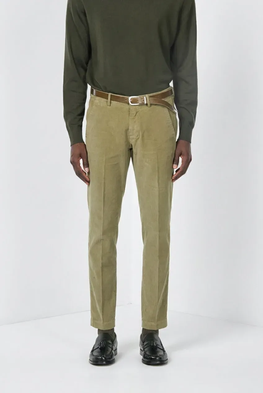 Mason's Torino pantalone chino verde salvia velluto 1000 righe