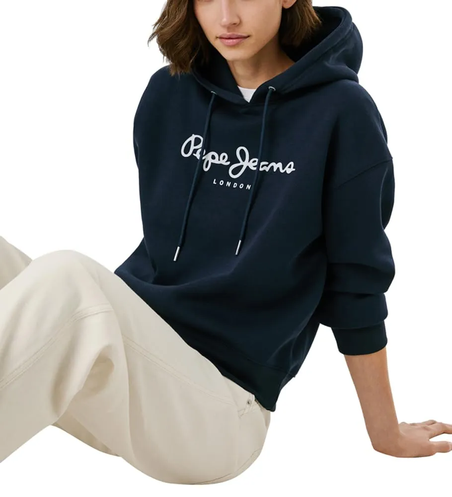Pepe Jeans Baddy Hoodie felpa donna beige cappuccio
