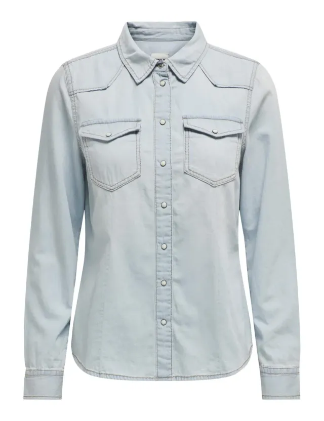 ONLY ONLALEXA Camicia denim azzurro chiaro