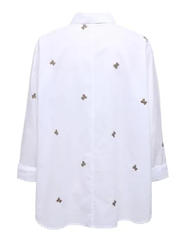 ONLY Onlnew Lina Grace camicia ricamata bianca XS