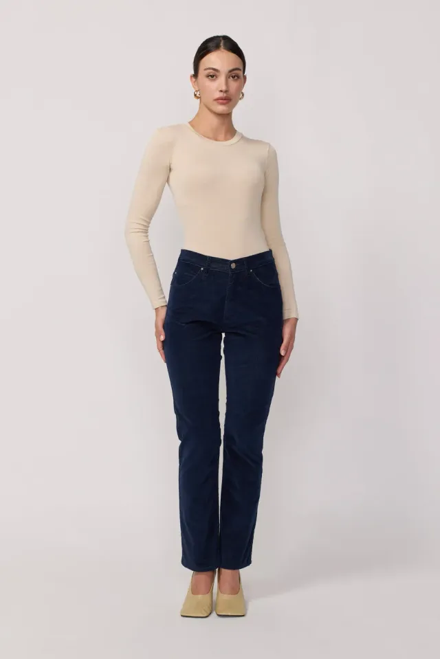 acquaverde Blair pantaloni velluto indigo stretch