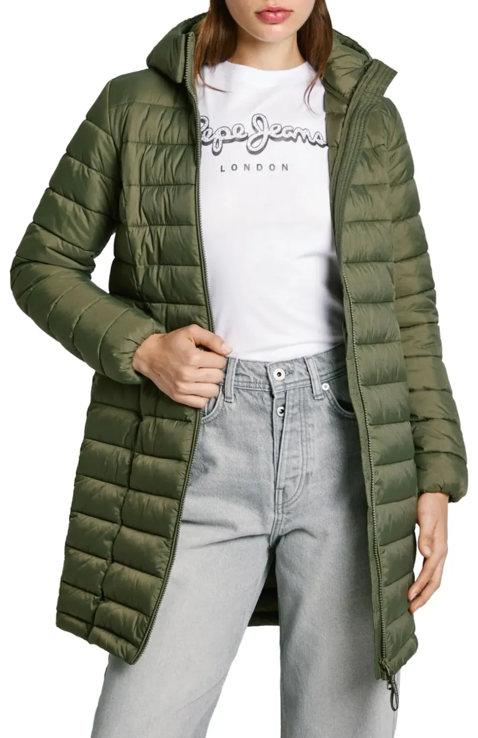 Pepe Jeans Ammy Long piumino donna lungo nero imbottito Sorona