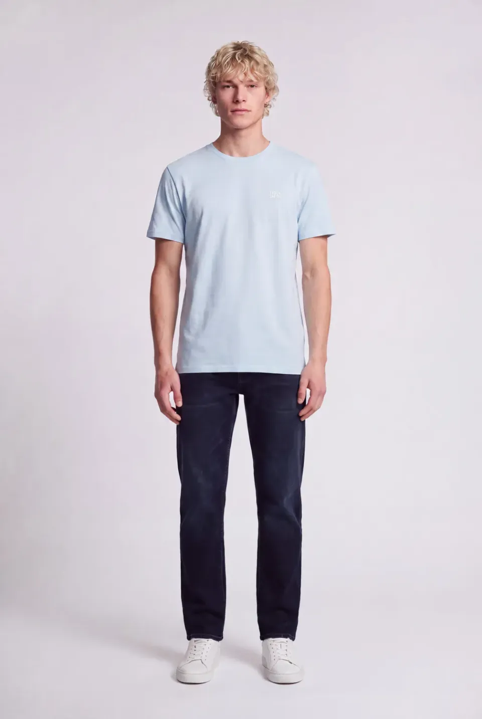 Teddy Smith The Tee 1 t-shirt uomo pastel blue chiné