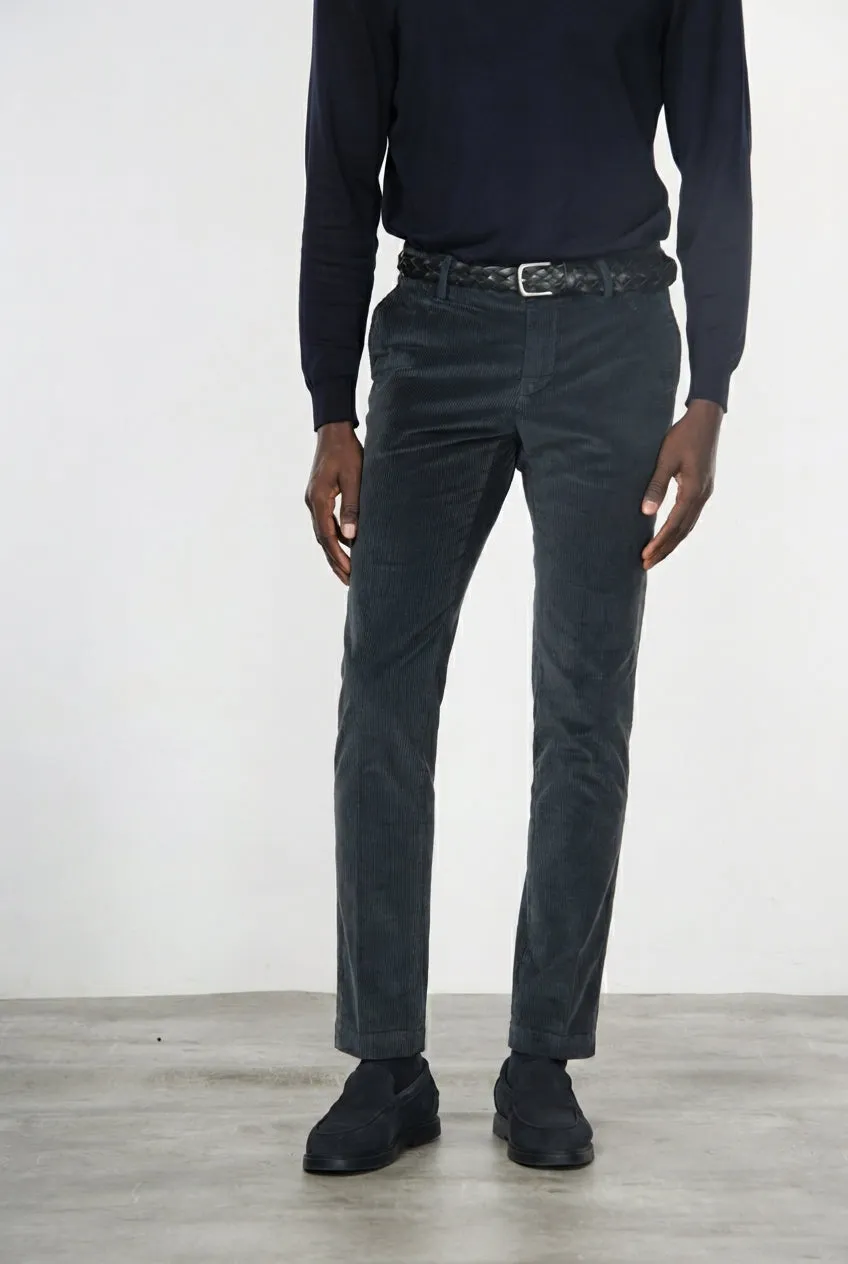 Mason's Milano pantalone chino velluto grigio scuro extra slim