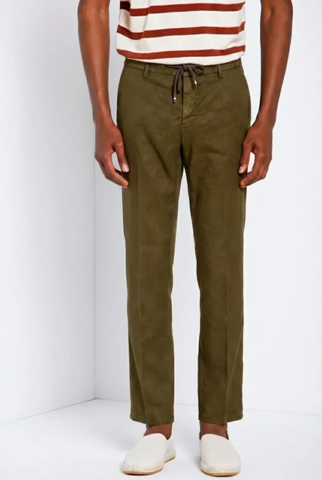 Mason's Milano Jogger chino uomo verde lino