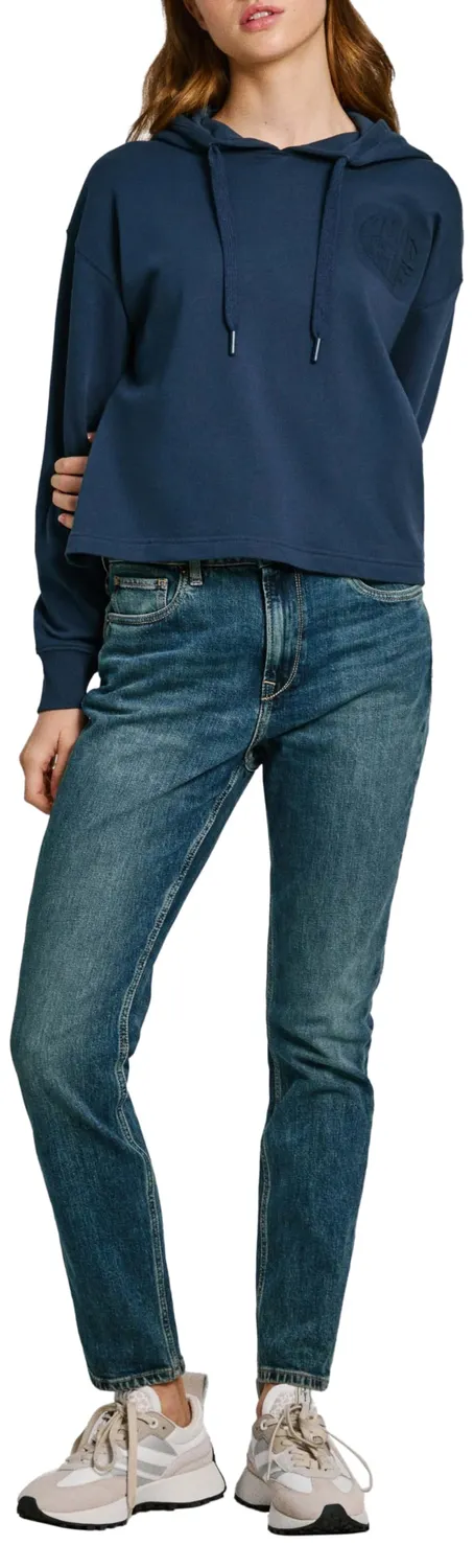 Pepe Jeans Estrid felpa corta donna blu marino