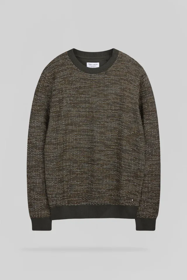 Teddy Smith P-Milan 2 Maglione Uomo Deep Kaki Cotone