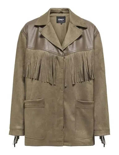 ONLY Onlfrange Life Fauxsued Fring Jacket giacca S frange