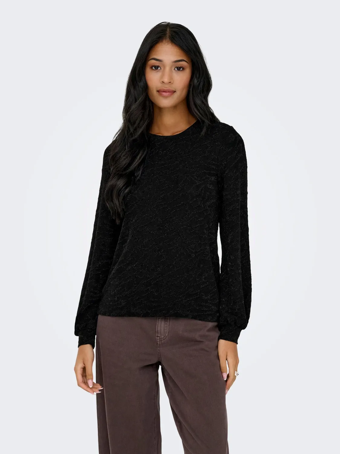 ONLY Onlcarol Top S manica lunga glitter