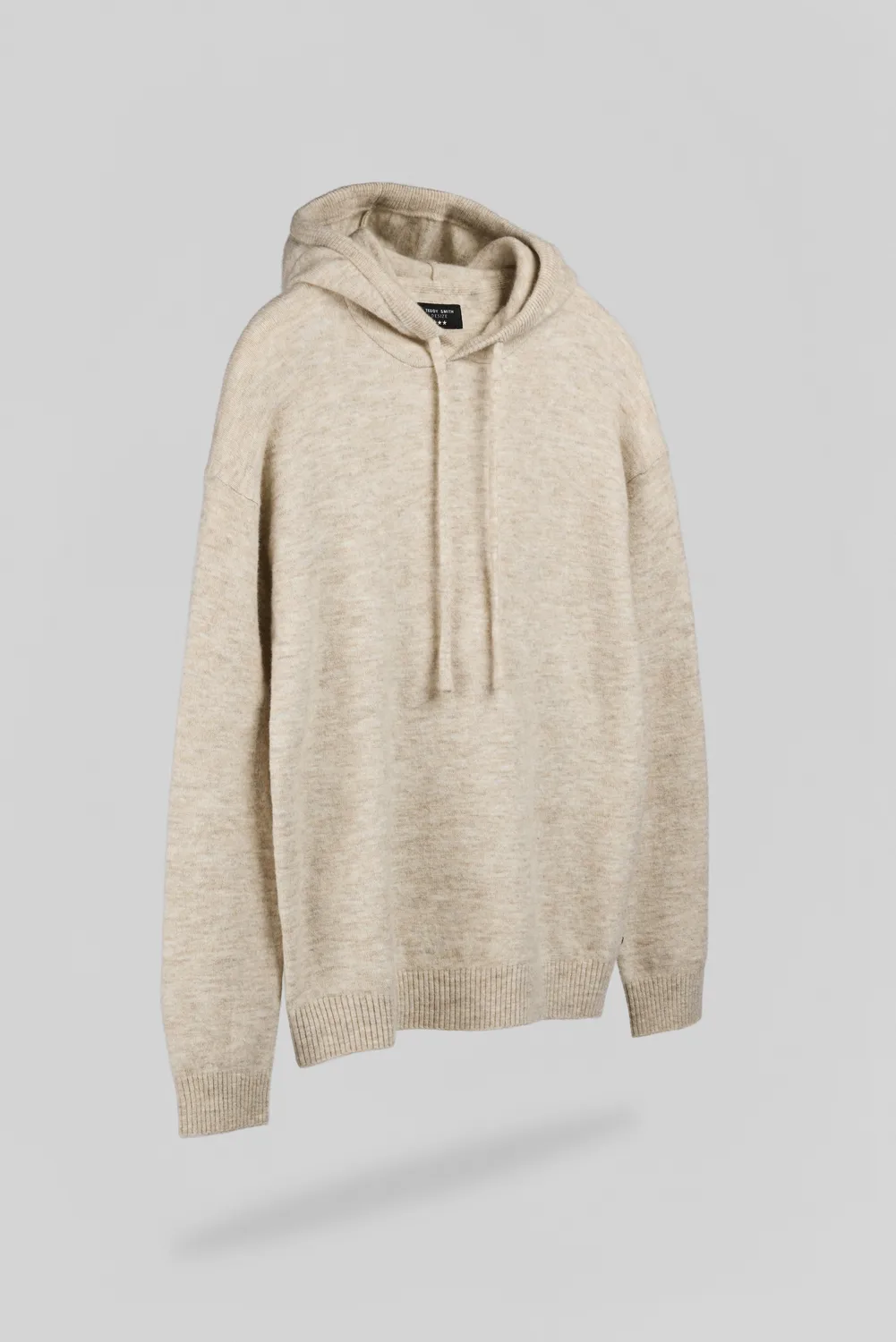 Teddy Smith P-Carson Beige Lin felpa cappuccio uomo lana