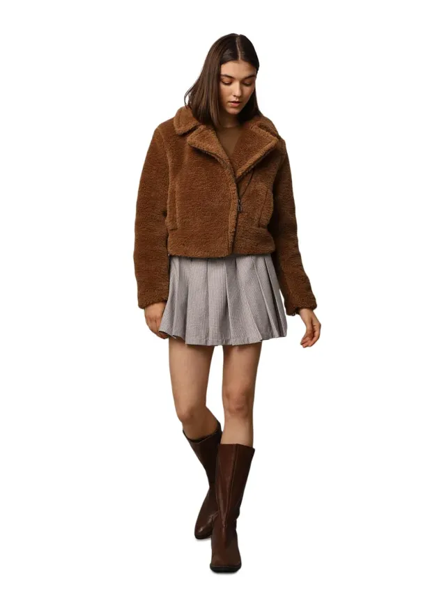 ONLY Onlverona Teddy Jacket giacca teddy nera pelo