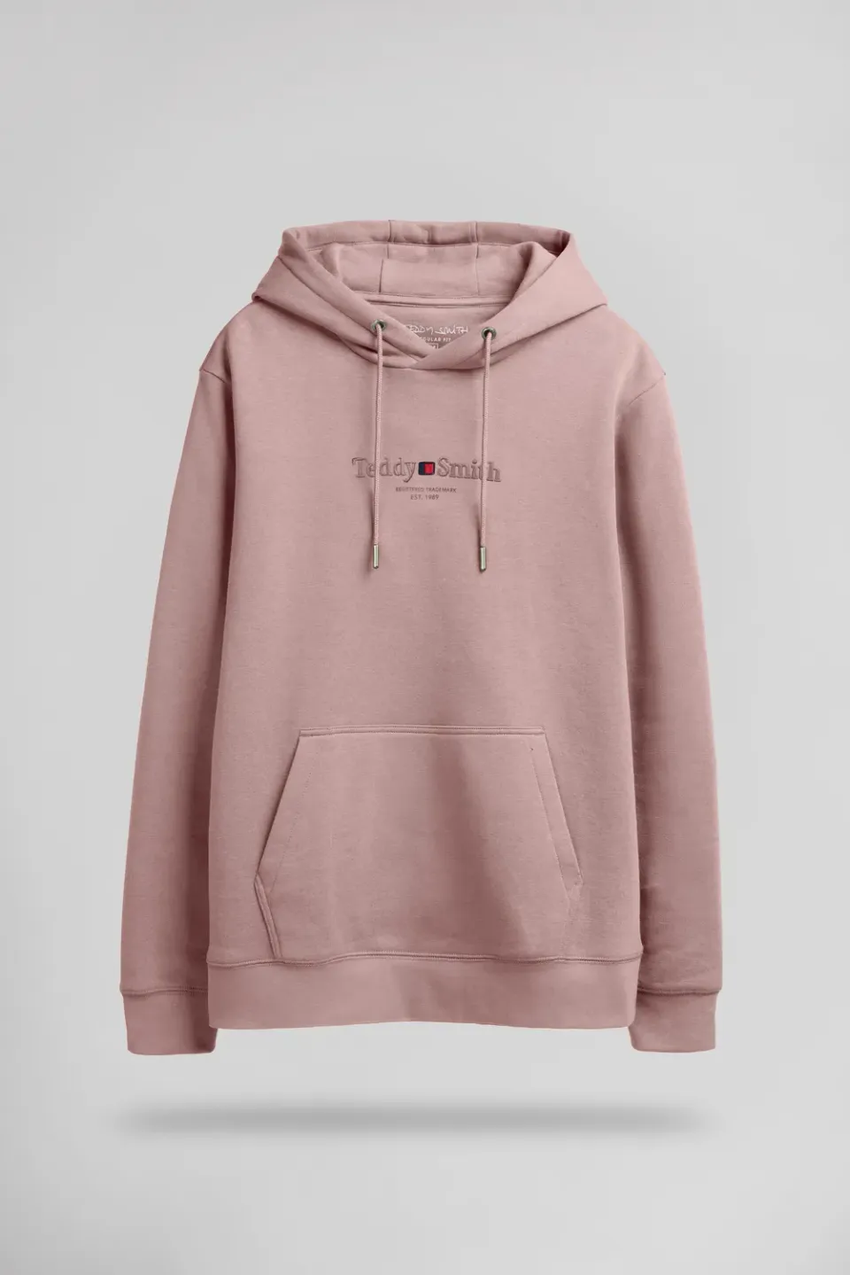 Teddy Smith S-JIM Hoody Felpa Cappuccio Uomo Wood Rose