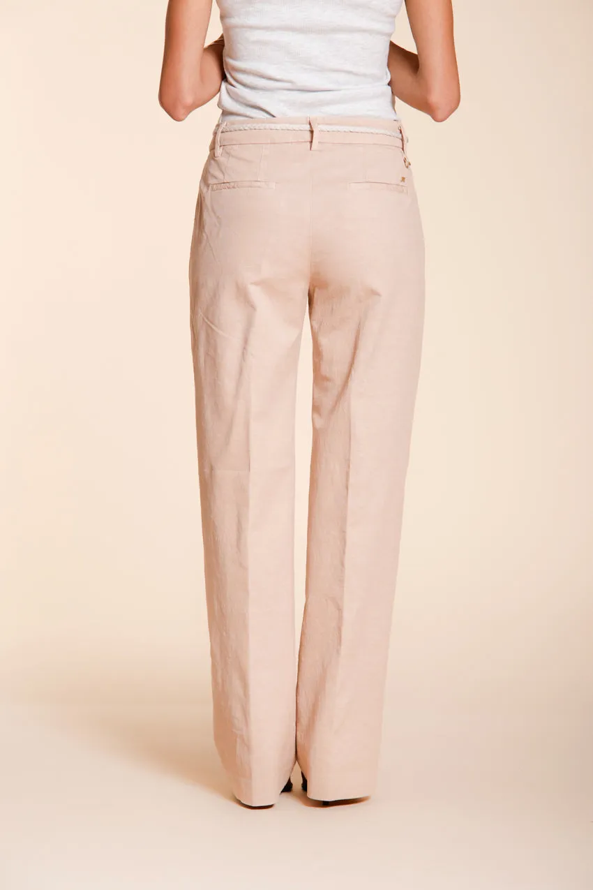 Mason's New York Straight Pantaloni Chino Rosa Lino Cotone